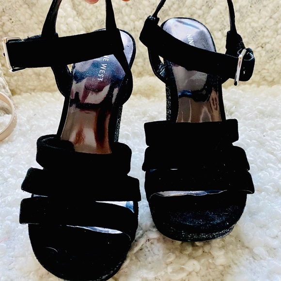 Nine West block heel sandal size 8.5 & free clutch - Picture 7 of 12